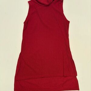 Vibrant Red Knit Sleeveless tunic